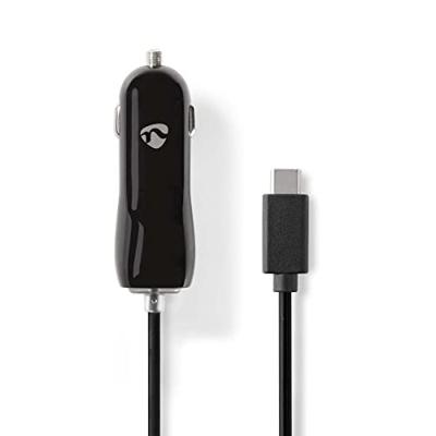 Auto-oplader | 3,0 A | Vaste kabel | USB-C | Zwart