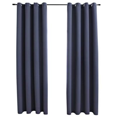 VidaXL Gordijnen verduisterend met ringen 2 st 140x175 cm antraciet