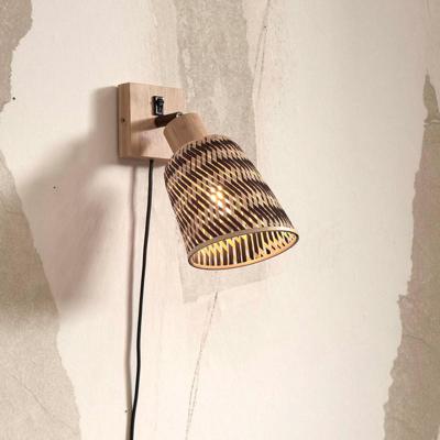 GOOD&MOJO Wandlamp 'Java' Bamboe, kleur Naturel/Zwart