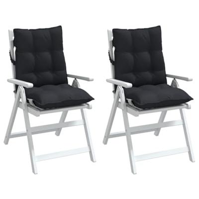 VidaXL Stoelkussens 2 st lage rug oxford stof zwart