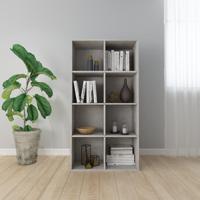 Boekenkast/dressoir 66x30x130 cm bewerkt hout betongrijs - thumbnail