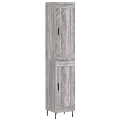 Hoge kast 34,5x34x180 cm bewerkt hout grijs sonoma eikenkleurig