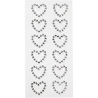 Creativ Company Strassteen harten, afm 23x21 mm, zilver, 12 stuk/ 1 doos - thumbnail