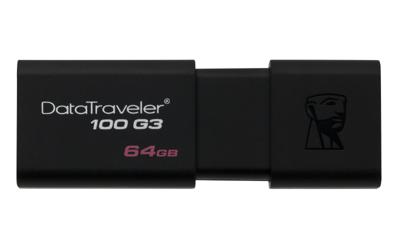 Kingston Technology DataTraveler 100 G3 USB flash drive 64 GB USB Type-A 3.2 Gen 1 (3.1 Gen 1) Zwart