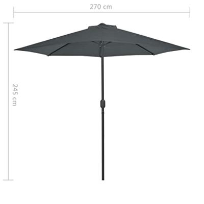 VidaXL Balkonparasol half met aluminium paal 270x144 cm antraciet - thumbnail
