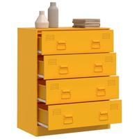 Dressoir 67x39x83 cm staal mosterdgeel - thumbnail