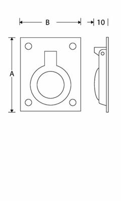 Luikring rechthoekig 60x47mm MMC Luikring rechthoekig 60x47mm MMC