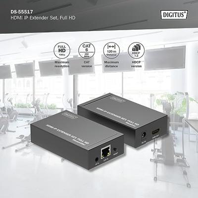 Digitus DS-55517 HDMI Via netwerkkabel RJ45 120 m