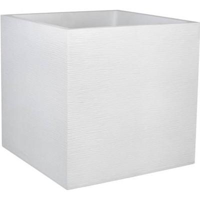 PLASTIC EDA Graphit Vierkant bloemblad - 57 L - 49,5 x 49,5 x 49,5 cm - Witte ceruse