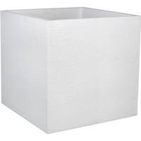PLASTIC EDA Graphit Vierkant bloemblad - 57 L - 49,5 x 49,5 x 49,5 cm - Witte ceruse - thumbnail