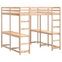 Hoogslaper met bureau en ladder massief grenenhout 140x200 cm - thumbnail
