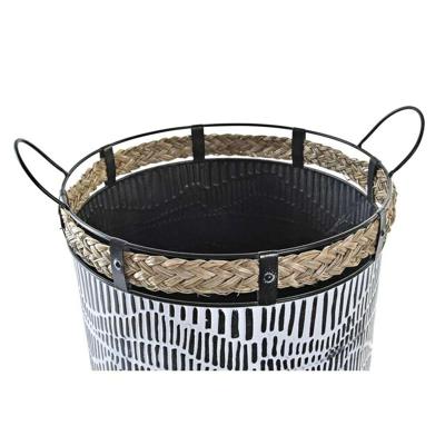 Basket spelset DKD Home Decor Wit Bruin Zwart Touw Ijzer 4 Kg (2 Onderdelen)