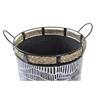 Basket spelset DKD Home Decor Wit Bruin Zwart Touw Ijzer 4 Kg (2 Onderdelen) - thumbnail