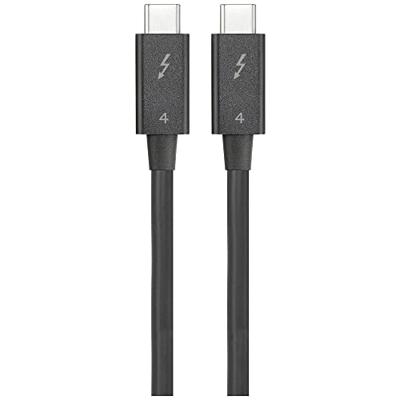 Renkforce Thunderbolt-kabel Thunderbolt 4 Thunderbolt (USB-C) stekker, Thunderbolt (USB-C) stekker 0.80 m Zwart Afgeschermd (dubbel) RF-5235980 - thumbnail