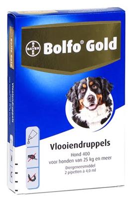 Bolfo Gold Vlooiendruppels Hond - 25 tot 40 kg - 400 mg 2 pipetten