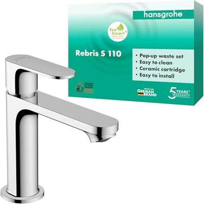 Wastafelmengkraan HansGrohe Rebris S Eengreeps 110 Met Trekwaste Chroom