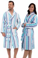 Unisex badjas strepen - pasteltinten-m - thumbnail