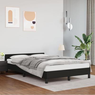 Bedframe met hoofdbord kunstleer zwart 120x200 cm Bedframe met hoofdbord kunstleer zwart 120x200 cm