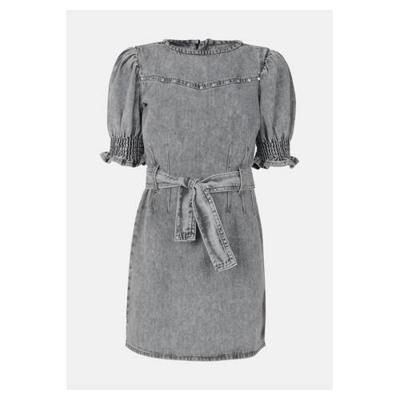 Shoeby Jill & Mitch spijkerjurk Loui met studs lichtgrijs