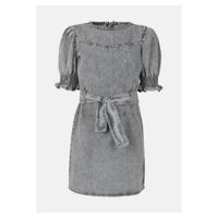 Shoeby Jill & Mitch spijkerjurk Loui met studs lichtgrijs - thumbnail