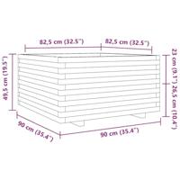 Plantenbak 90x90x49,5 cm massief grenenhout wit - thumbnail