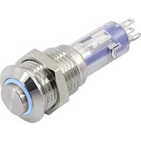 TRU COMPONENTS TC-6647596 LAS4GQH-11ZE/B/24V/S Drukschakelaar 48 V 2 A 1x aan/uit Continu Blauw 1 stuk(s) - thumbnail