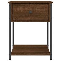 Nachtkastje 44x45x58 cm bewerkt hout bruineikenkleurig - thumbnail