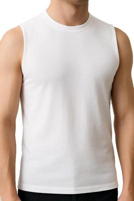 HL-tricot mouwloos shirt heren - 100% katoen - Ondershirt zonder mouwen wit - Mannen