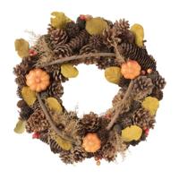 Herfst krans - bruin/oranje/geel - ø30 cm - thumbnail