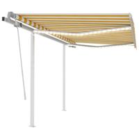 Luifel handmatig uittrekbaar met LED 3x2,5 m geel en wit - thumbnail