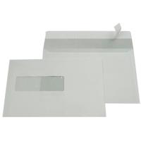Gallery enveloppen ft 156 x 220 mm, venster links, stripsluiting, binnenzijde grijs, 500 stuks - thumbnail