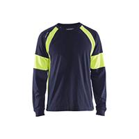 Blåkläder T-Shirt lange mouw 35201030 | Marine/High-Vis Geel | Maat 3XL - 7330509697443 - thumbnail