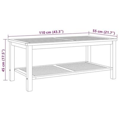 Salontafel Bruin 110 x 55 x 45 cm Massief teakhout