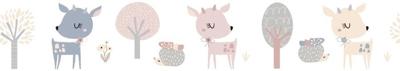 Noordwand Kids Walls Behangrand met hertjes en egels - 45835