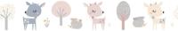 Noordwand Kids Walls Behangrand met hertjes en egels - 45835 - thumbnail