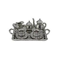 3 sets Doll House mini bestek metalen thee set theepot Cup plaat (zilver) - thumbnail