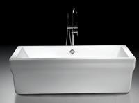 Ligbad Vrijstaand Pegasus Rechthoek 80x178x57cm Glasvezelversterkt Hoogwaardig Acryl Glans Wit met Badwaste en Overloop - thumbnail