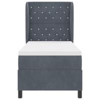 Boxspring bed met matras Donkergrijs 80 x 200 cm Fluweel - thumbnail