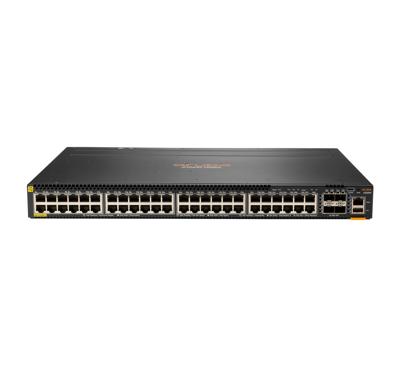 HPE Aruba 6300M - Switch - L3 - Beheerd - 48 x 10/100/1000 (PoE+) + 4 x 1 Gigabit / 10 Gigabit / 25 Gigabit / 50 Gigabit SFP56 (uplink / stacking) - voor- en zijkant naar achterkant - rack-uitvoering