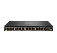 HPE Aruba 6300M - Switch - L3 - Beheerd - 48 x 10/100/1000 (PoE+) + 4 x 1 Gigabit / 10 Gigabit / 25 Gigabit / 50 Gigabit SFP56 (uplink / stacking) - voor- en zijkant naar achterkant - rack-uitvoering - thumbnail