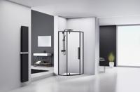 Van Rijn Products ST04 Vijfhoek - 98x200cm - helder glas - dikte 6mm - zwart ST041000100KP - thumbnail