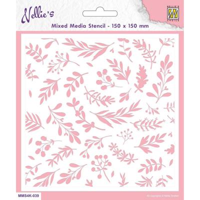 Nellie's Choice • stencil a6 size christmas background branches & berries
