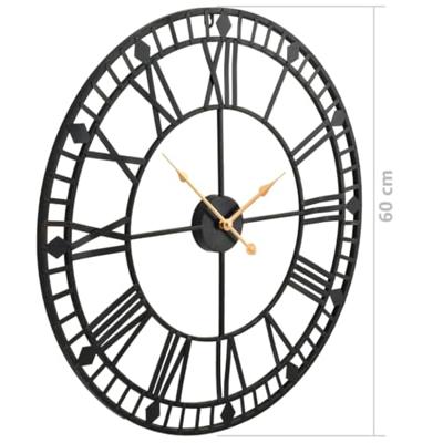 Wandklok vintage-stijl met quartz-mechanisme XXL 60 cm metaal