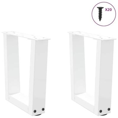 Eettafelpoten 2 st V-vormig 40x(30-31,3) cm staal wit