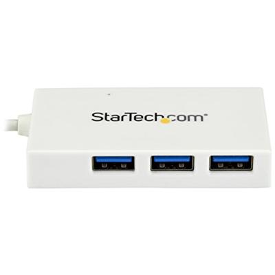 StarTech.com 4 Port USB-C Hub met 1x USB-C & 3x USB-A Poorten (SuperSpeed 5Gbps) - USB Bus Powered - Mobiele USB 3.0 Adapter Hub - USB 3.1 Gen 1/USB 3.2 Gen 1 Type-C - Wit