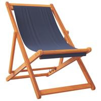 Strandstoelen 2 st inklapbaar stof blauw - thumbnail