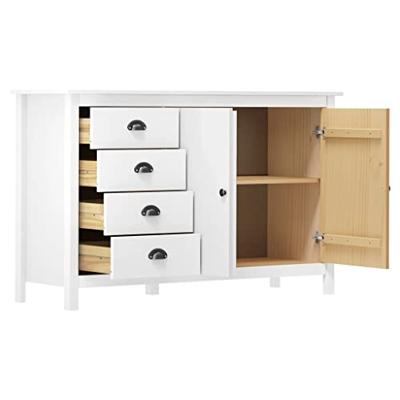 Dressoir Hill 79x40x80 cm massief grenenhout wit