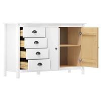 Dressoir Hill 79x40x80 cm massief grenenhout wit - thumbnail