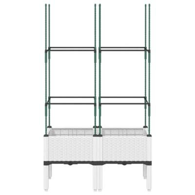 VidaXL Plantenbak met latwerk 80x40x142,5 cm polypropeen wit