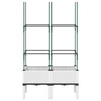 VidaXL Plantenbak met latwerk 80x40x142,5 cm polypropeen wit - thumbnail